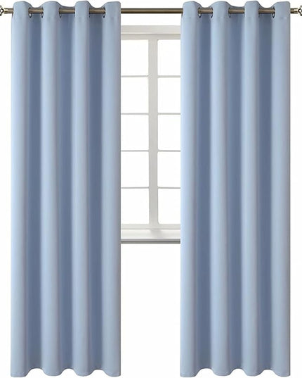 BGment Blackout Curtains for Living Room - Grommet Thermal Insulated Room Darkening Curtains for Bedroom, 2 Panels of 52 x 84 Inch, Spa Blue