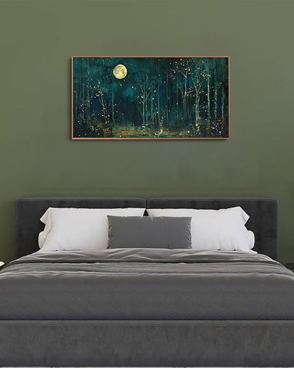 ILLBDR Framed Large Wall Art Moon Nature Landscape Wall art Forest Decor Rustic Farmhouse Print Artworf for Bedroom Living Room Office 24"x48"