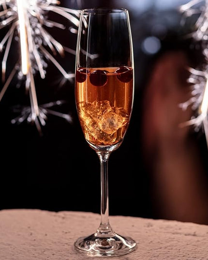 Krosno Crystal Champagne Flutes, Set of 6, 6.8 oz, Venezia Collection, Lead-Free Glass, Flutes for Prosecco, Sparkling Wine, Champagne and Mimosas, Dishwasher Safe, Made in Europe