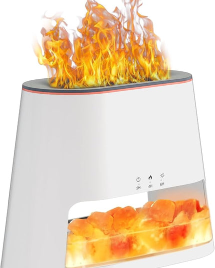 Luxury Himalayan Salt Lamp Humidifier & Aromatherapy Diffuser - 8 Color Mood Lighting w/Remote for Spa, Bedroom, Home Relaxation260ml (White)