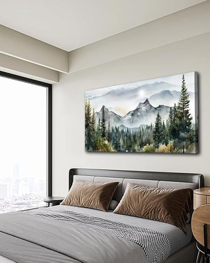 hyidecorart Wall Art For Living Room Canvas Wall Decorations For Bedroom Large Size Office Wall Decor Abstract Mountain Scenery Paintings Pictures Artworks Ready To Hang Home Decoration 24X48