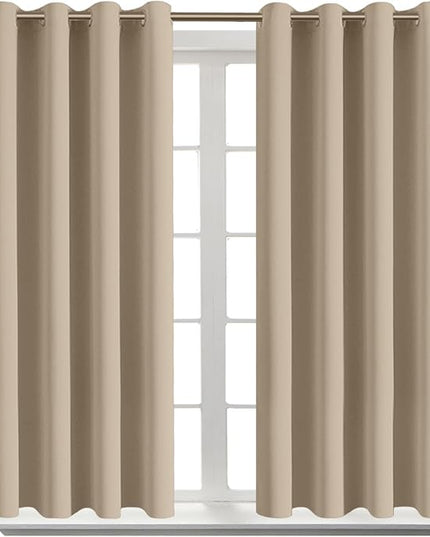 BGment Blackout Curtains - Grommet Thermal Insulated Room Darkening Bedroom and Living Room Curtains, Set of 2 Panels (46 x 54 Inch, Sand)