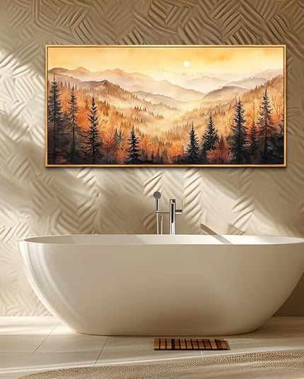 FUHAIHUA Wood Framed Canvas Wall Art For Living Room Wall Decor For Bedroom Office Wall Decoration Forest Landscape Paintings Farmhouse Pictures Artwork Room Aesthetic Home Decor 20x40 In