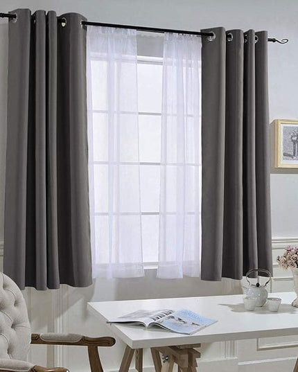 NICETOWN Blackout Curtains for Bedroom 63 inch Length 2 Panels - Window Treatment Thermal Insulated Solid Grommet Blackout for Living Room (52 by 63 Inch,Grey)