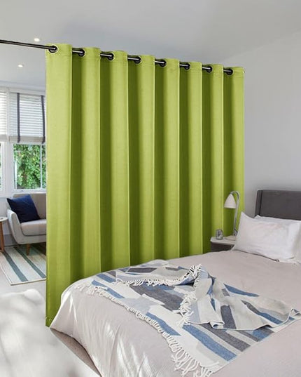 NICETOWN Glass Door Curtains for Window - Wide Thermal Curtain Panels, Sliding Door Drapes, Extra Wide Curtains (Fresh Green, 100 inches Wide x 84 inches Long)