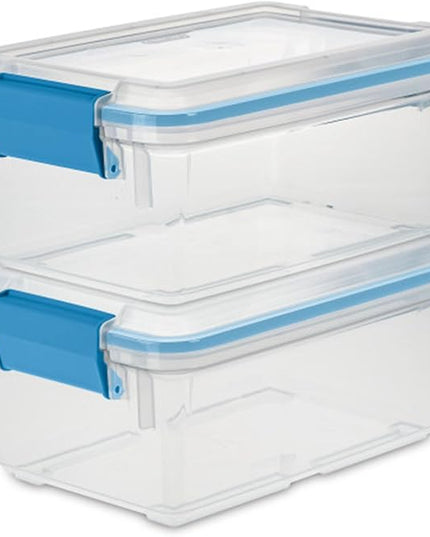 Sterilite 24-Pack Gasket Box, Weather-Resistant Storage Bins with Latching Lids, 7.5 Quart - Heavy-Duty Organizing Containers for Closet, Bathroom, and Office