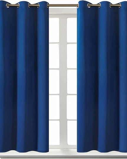 BGment Blackout Curtains for Bedroom - Grommet Thermal Insulated Room Darkening Curtains for Living Room, 38 x 45 Inch, 2 Panels, Royal Blue