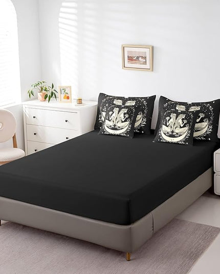 Feelyou 7 Piece Sun and Moon Bed in a Bag Full for Boys Kids Rustic Garden Sheet Set,Constellation Galaxy for Girls Women Gemini Galaxy Bedding Set with Comforter Boho Mandala Cushion Covers