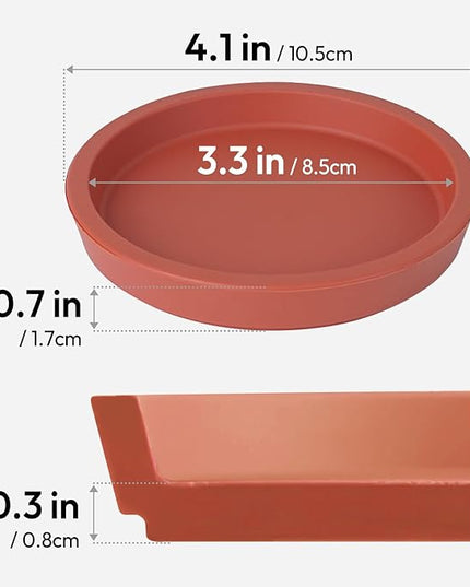 Carrotez Thick Silicone Coasters for Drinks, Round Bulky Cup Coasters for Coffee Table, Desk, Set of 2 - Burnt Orange