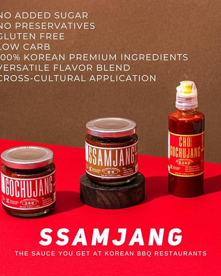 K Kurious Pantry Ssamjang, Seasoned Soybean Paste, Korean BBQ Essential, Barbecue Dipping Sauce, Mix of Gochujang & Deonjang, No Flour, No Added Sugar, No Preservatives, 8.81 OZ