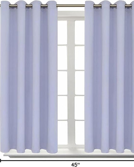 BGment Room Darkening Curtains 45 Inches Long - Grommet Thermal Insulated Drapes Window Treatment Curtains for Bedroom, 2 Panels, 52 x 45 Inch, Lavander