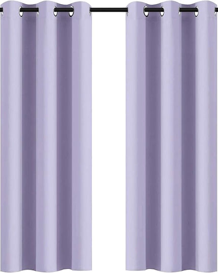 Yakamok Blackout Curtains Room Darkening Thermal Insulated Window Panels,Solid Grommet Top Drapes for Bedroom/Living Room(42Wx72L, Lilac, 2 Panels)