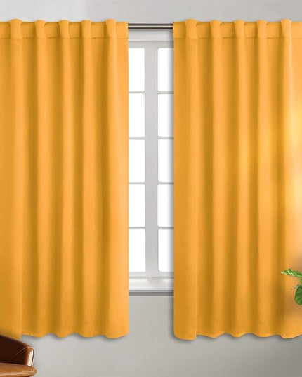 BGment Rod Pocket and Back Tab Blackout Curtains for Bedroom - Thermal Insulated Room Darkening Curtains for Living Room, 2 Window Curtain Panels (42 x 63 Inch, Mustard Yellow)
