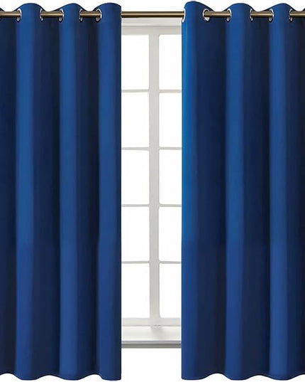 BGment Blackout Curtains for Bedroom - Grommet Thermal Insulated Room Darkening Curtains for Living Room, 52 x 63 Inch, 2 Panels, Royal Blue