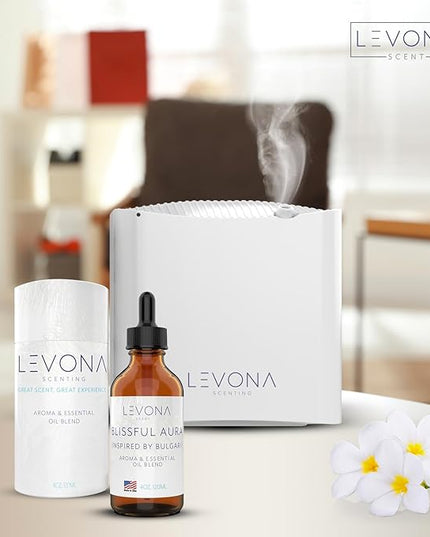 Levona Scent Essential Oils for Diffuser: Blissful Aura Inspired with Notes of Amber, Musk & Jasmine - Home Luxury Scents for Hotel - Fragrance Oil - 120 Ml Essential Oil