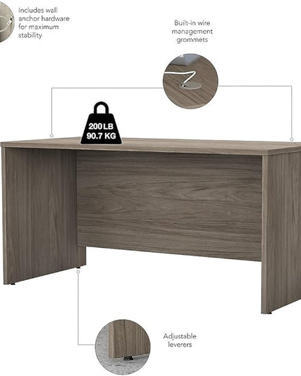 Bush Business Furniture Studio C 60W x 30D Office Desk in Modern Hickory