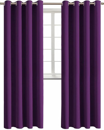 BGment Blackout Curtains - Grommet Thermal Insulated Room Darkening Bedroom and Living Room Curtain, Set of 2 Panels (52 x 95 Inch, Royal Purple)