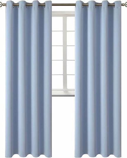 BGment Blackout Curtains for Living Room - Grommet Thermal Insulated Room Darkening Curtains for Bedroom, 2 Panels of 52 x 95 Inch, Spa Blue