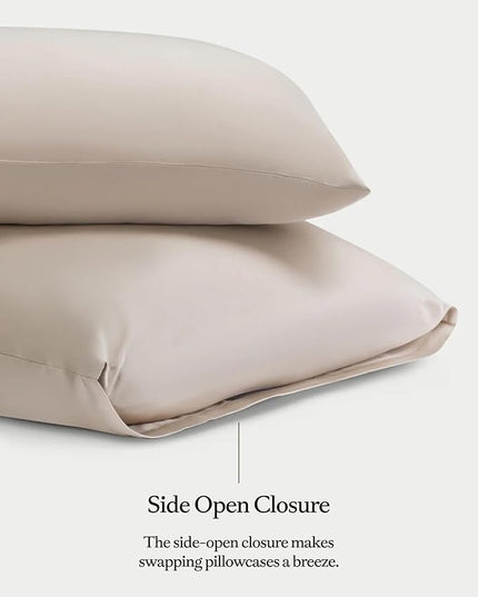 Cozy Earth King Pillowcases Set of 2 - Made of 100% Viscose from Bamboo, Ultra-Soft & Luxury, Woven from Naturally Breathable & Lightweight Fabric - Driftwood