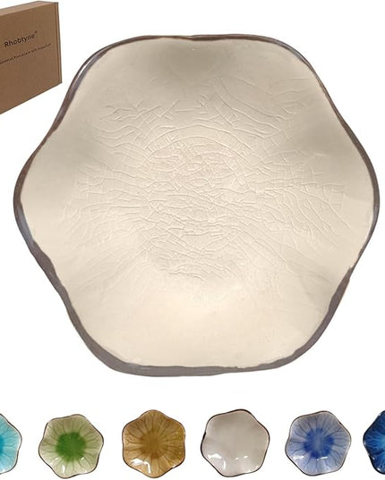 Coffee Spoon Rest for Coffee Bar Accessories, Small Spoon Rest for Coffee Station, Flower Ceramic Tea Spoon Holder for Teaspoon Rest for Tea Spoon, 1 PC (Cracks Deco, Cream White)