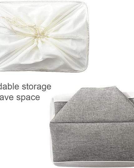TheWarmHome Storage Baskets for Organizing, X Large - 3 Pack 17.7L×13.8W×9.8H in Foldable Storage Bins for Shelves, Fabric Storage Box for Closet Nursery Toy Gift (White & Grey)