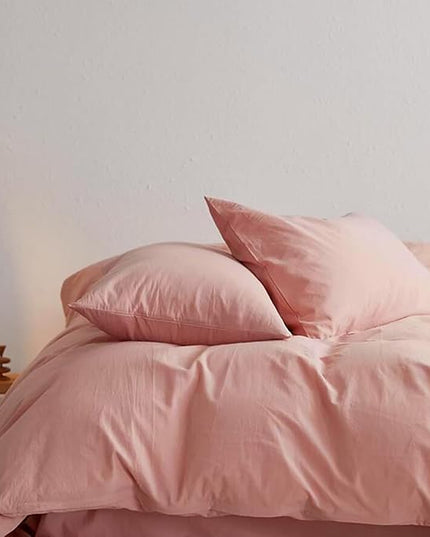 Luxlovery Pink Comforter Set Full Blush Pink Comforter Sets Solid Color Women Dusty Rose Qulits Comfy Soft Comforter Blanket Breathable Comforter Set for Women Girls