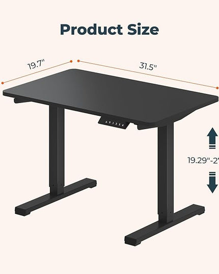 Small Adjustable Stand Up Desk for Children,One-Piece Standing Desk 31.5 x 19.7 Inch, Home Office Desk Computer Workstation, Black