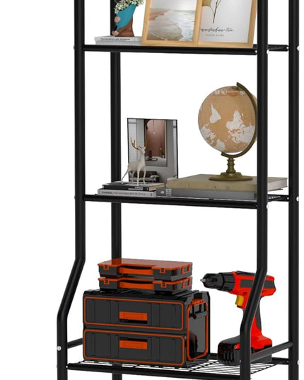5-Tier Narrow Storage Shelves, 1000LBS Total Capacity Metal Wire Rack with Leveling Feet, Rust-Resistant Organizer for Small Space, Kitchen, Bathroom, Garage, Pantry, Laundry Room, Black