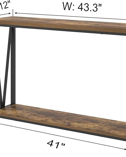 EXCEFUR Entryway Table, Narrow Sofa Console Tables Behind Couch, Modern Entry Table for Hallway Entrance Living Room, Rustic Brown