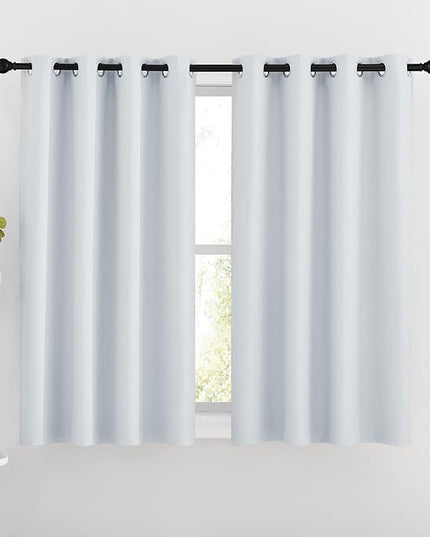 NICETOWN Room Darkening Curtain Panels - Window Treatment Thermal Insulated Grommet Light Blocking Curtains Drapes for Bedroom/Home Office (2 Panels, 46 by 54, Greyish White)