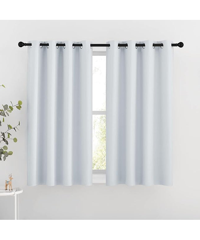 NICETOWN Room Darkening Curtain Panels - Window Treatment Thermal Insulated Grommet Light Blocking Curtains Drapes for Bedroom/Home Office (2 Panels, 46 by 54, Greyish White)