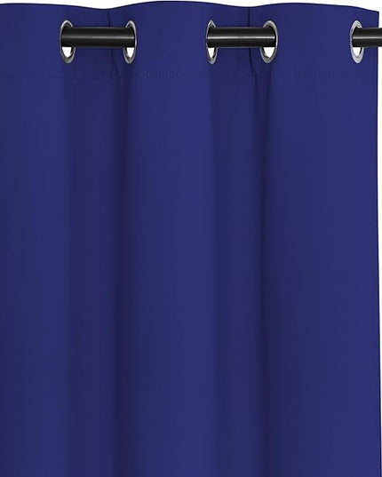 NICETOWN Patio Blackout Curtain Panels - Extra Wide Sliding Door Thermal Insulated Drape, Privacy Room Divider Curtain for Bedroom Office (Navy Blue, 66 x 118 Inch Long)