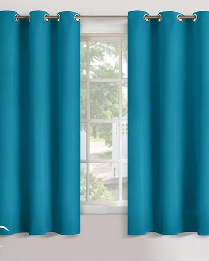 YoungsTex Teal Blue Blackout Curtains for Bedroom - Thermal Insulated Drapes with Grommet Room Darkening Privacy for Living Room, 2 Panels, 42 x 63 Inch