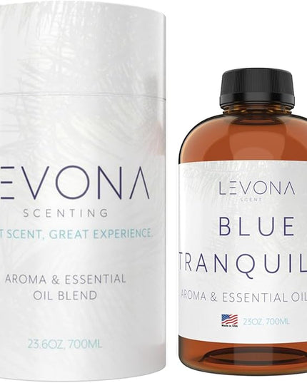 Levona Scent Pure Essential Oils: Blue Tranquility Essential Oils - Home Luxury Scents for Diffusers for Home, Hotel & Office - Scented Fragrance Oil Blends - Essential Oil for Humidifiers - 700 Ml