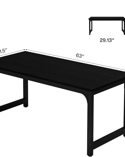 Tribesigns Modern Computer Desk, 63 x 31.5 inch Large Office Desk Computer Table Study Writing Desk Workstation for Home Office, Black