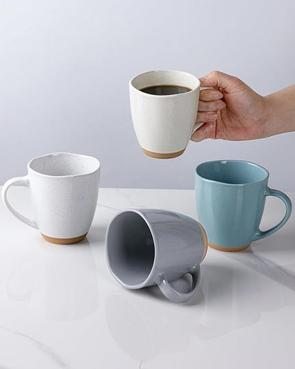 AmorArc 12oz Coffee Mugs, Ceramic Coffee Mugs set of 4 for Man, Woman, Dad, Mom, Modern Coffee Mugs with handle for Latte/Cappuccino/Milk/Cocoa. Dishwasher&Microwave Safe,Multi-Color