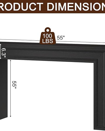 Rresyet 55 Inch Long Console Table, Sofa Table Behind Sofa, Entryway Table, Farmhouse Entryway Table for Entry, Hallway, Living Room (Black)