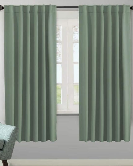 H.VERSAILTEX Blackout Curtains Thermal Insulated Window Treatment Panels Room Darkening Blackout Drapes for Living Room Back Tab/Rod Pocket Bedroom Draperies (2 Panels, Green Bay, 52 x 72 Inch)