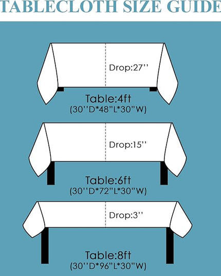 VidaFete Tablecloth 60 * 102inch 2pack Rectangle Table Cloth Polyester, Stain Wrinkle Resistant Dining Table Cover for Kitchen Dinning Party Wedding Rectangular Tabletop Buffet Decoration(White)