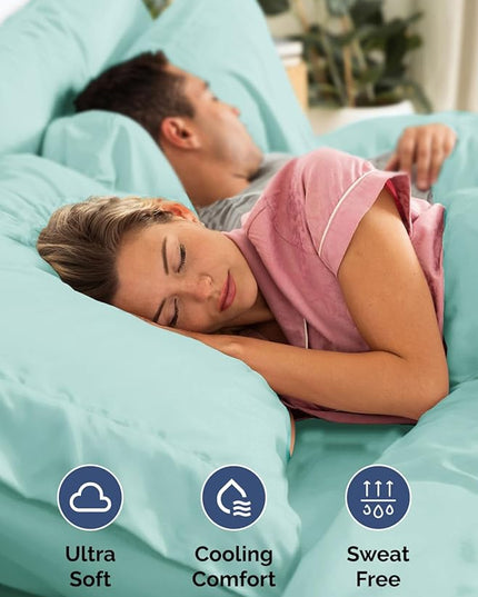 Extra Deep King Sheet Set - 6 Piece Breathable & Cooling Sheets - Hotel Luxury Bed Sheets Set - Easy & Secure Fit - Soft, Wrinkle Free & Comfy Sheets Set - Spa Blue Sheet Set with Extra Deep Pockets
