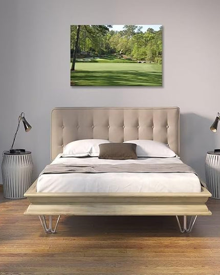 Augusta National Golf Course Wall Art for Living Room Bedroom Bathroom Home Decorations - Augusta Golf Course Picture Poster Framed Artwork Canvas Prints Ready to Hang(28''H x 44''W)