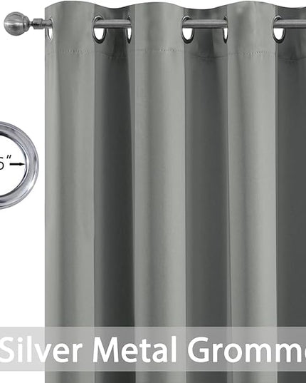 Yakamok Dove Grey Room Darking for Livingroom Dining Room Darkening Thermal Insulated Bay Window Hotel Modern Elegant Black Out Sunblock Curtins/Bedroom, 52 x 45 Inches, 2 Panel Sets