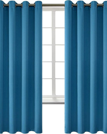 BGment Blackout Curtains - Grommet Thermal Insulated Room Darkening Bedroom and Living Room Curtains, Set of 2 Panels (52 x 72 Inch, Steel Blue)