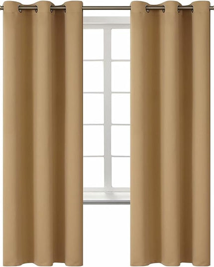 BGment Blackout Curtains for Living Room - Grommet Thermal Insulated Room Darkening Curtains for Bedroom, 2 Panels of 42 x 72 Inch, Khaki
