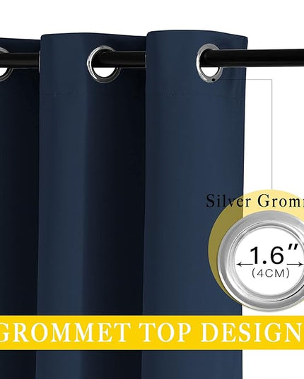 NICETOWN Bedroom Window Blackout Curtain Panel - Thermal Insulated Blackout Drape/Drapery for Loft, Guestroom (Navy, 1 Panel, 80 x 84 inch)