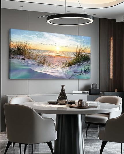 hyidecorart Canvas Wall Art For Living Room Large Size Decor Bedroom Blue Ocean Beach Landscape Paintings Poster Prints Artwork Office Decorations Seascape Pictures Modern Home Works