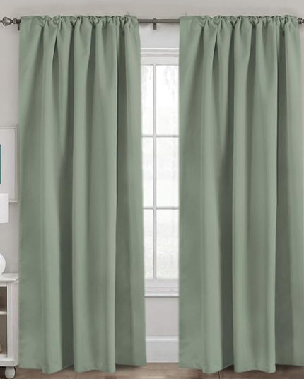 H.VERSAILTEX Blackout Curtains Thermal Insulated Window Treatment Panels Room Darkening Blackout Drapes for Living Room Back Tab/Rod Pocket Bedroom Draperies (2 Panels, Cyan, 52 x 84 Inch)