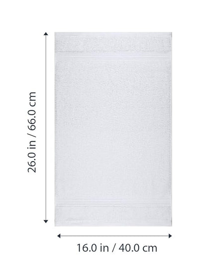Amazon Basics 6 Piece hand towels for bathroom, Fade Resistant 100% Cotton Hand Towels, soft absorbent bathroom hand towels 6 - Pack (26''x16''), White