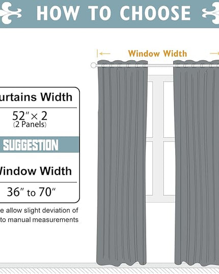 ChrisDowa Room Darkening Curtains 102 Inches Long 2 Panels Set for Living Room, Grommet Thermal Insulated Blackout Curtains for Bedroom (Beige, 52 x 102 Inch)