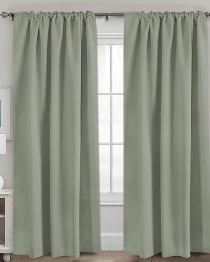 H.VERSAILTEX Blackout Curtains Thermal Insulated Window Treatment Panels Room Darkening Blackout Drapes for Living Room Back Tab/Rod Pocket Bedroom Draperies, 52 x 96 Inch, Light Sage,2 Panels